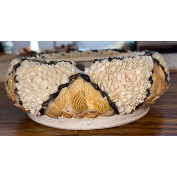 Vintage Handmade Shell-Encrusted Decorative Bowl - Picture 5 of 13